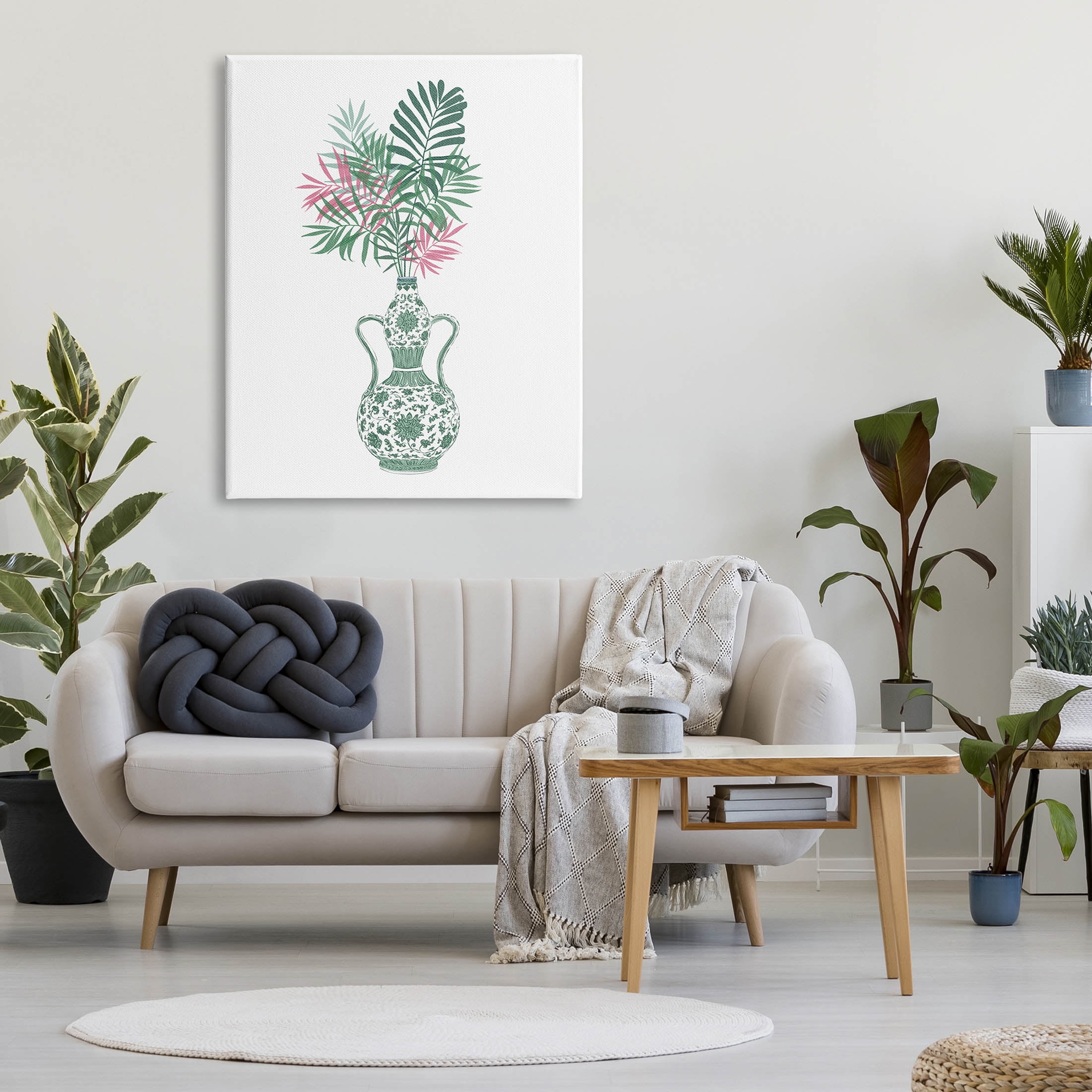 Stupell Industries Tropical Palms Ornate Vase Graphic Art Gallery Wrapped Canvas Print Wall Art, Design by Ziwei Li