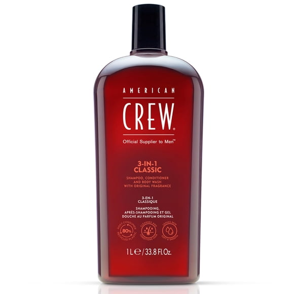 American Crew Men Classic 3 In 1 Shampoo Conditioner Body Wash, 33.8 Ounce