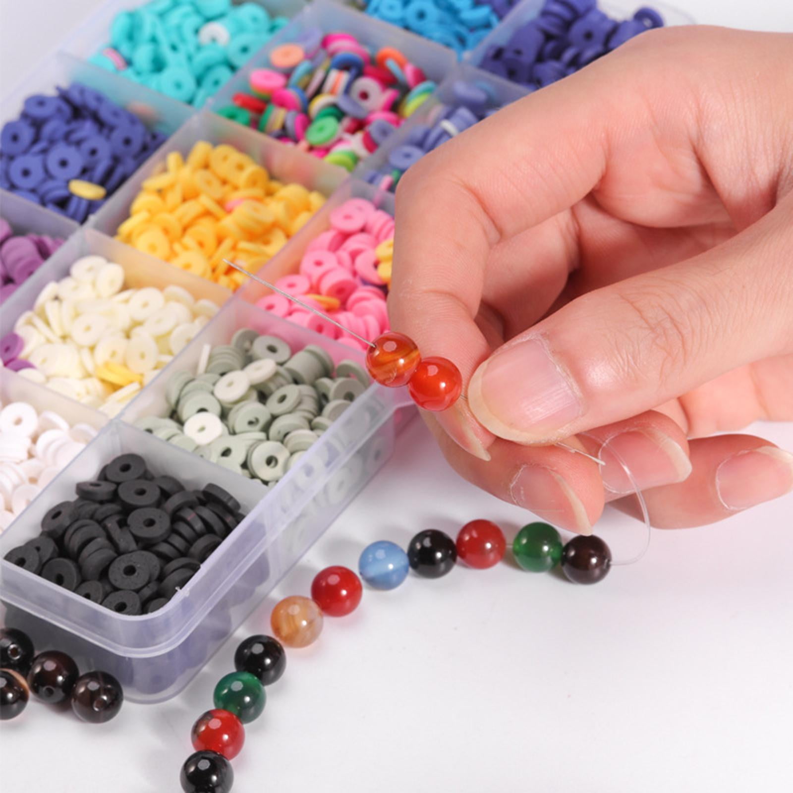 HILABEE Clay Beads for Jewelry Making - Flat Polymer Clay Spacer Beads for Jewelry Finding, Bracelets Necklace Earring Making DIY Craft Kit (6mm, 4800 Pcs)