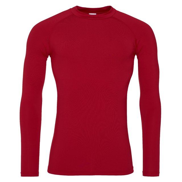 AWDis - Camiseta interior térmica de manga larga modelo Just Cool para hombre (Rojo intenso)