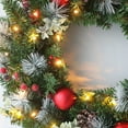 thumbnail image 6 of 16 Inch Christmas Wreath with Timer 20 Light Battery Operated for Christmas Indoor Outdoor Decoration Front Door with Pine Branch Pine Cones Berries Snowflakes Xmas Wreath, 6 of 6