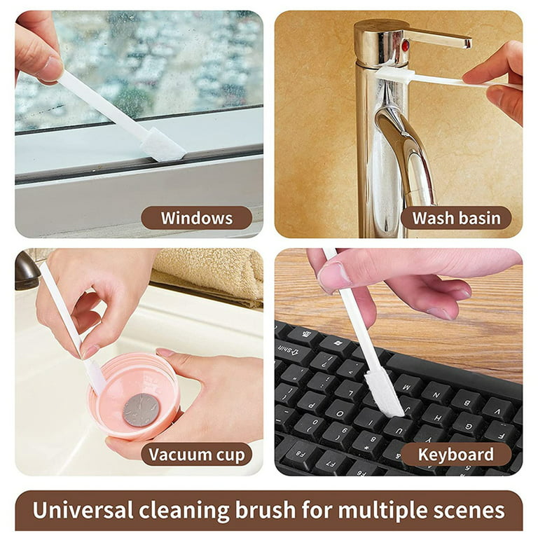 28pcs Disposable Toilet Brush Crevice Cleaning Brushes,for Toilet Corners,Window Grooves,Door Rails,Keyboards,Blinds,Etc, White