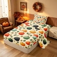 thumbnail image 2 of Homewish Vintage Fall Pumpkin Twin Sheets, Autumn Maple Leaf Bedding, Cream Mixed Hues, 3 Pieces (1 Flat Sheet, 1 Fitted Sheet and 1 Pillowcase), 2 of 6