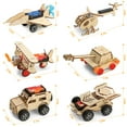 thumbnail image 5 of Rirool 6-in-1 STEM Wooden Model Car Kits for Kids Ages 8-12 – Build Tank, 4WD, Solar Helicopter – DIY Engineering Toys with Screwdriver, Gift for Boys & Girls, 5 of 8
