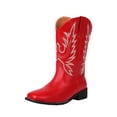 thumbnail image 4 of IUJSOY Embroidery Cowboy Boots for Women Western Black Boots Square Toe Retro Mid Calf Boots, 4 of 9
