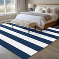 thumbnail image 4 of Navy Blue White Stripes Simple 5x7 Area Rugs for Living Room, Geometric Non Slip Floor Mat Washable Low-Profile Indoor Carpet for Bedroom, Dining Room, Bathroom, 4 of 9