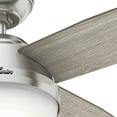 thumbnail image 2 of Hunter 52 inch Indoor Ceiling Fan with LED Light and Remote Control - Modern Ceiling Fan, Standard Mount, 4 Light Gray Oak Blades, For Bedroom, Living Room, or Kitchen - Dempsey 50284, Brushed Nickel, 2 of 15