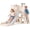 White Gray, variant on DKMOCO 6-in-1 Toddler Slide, Kids Slide with Basketball Hoop & Telescope, Indoor Outdoor Playset for Toddlers 1-3, White Gray