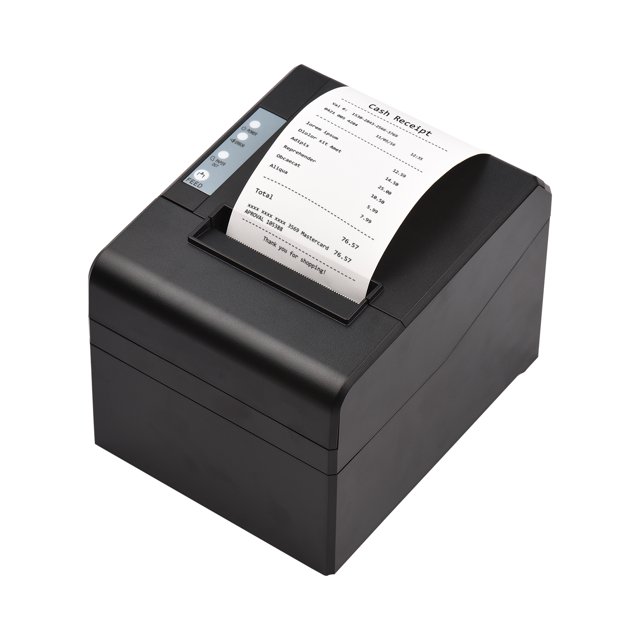 Riwcyla Thermal Receipt Printer 80mm Desktop Thermal Printing USB Connection 300mms High Speed with Auto Support ESCPOS for Shipping Business Restaurant Kitchen Supermarket Store Home Busine