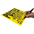 thumbnail image 4 of Hy-Ko Yellow 11 x 11 inch Plastic Posted Private Property Sign, Place for Name and Address, 4 of 12