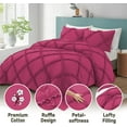 thumbnail image 5 of BedDecor 100% Egyptian Cotton Hot Pink Full/Queen Size 3Pcs Diamond Ruffle Duvet Set Solid, 5 of 8