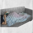 thumbnail image 6 of Afghan Soft Flannel Fleece Throw Blanket, Geometric Shapes with Triangles Rhombuses and Herringbone Zigzag Stripes, Cozy Plush for Indoor and Outdoor Use, 50" x 70", Lilac and Pale Blue, by Ambesonne, 6 of 6