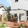 thumbnail image 2 of Outsunny Pergola d'Extérieur 10 Pieds x 13 Pieds avec Auvent Rétractable et Rideaux, 2 of 10