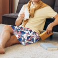 thumbnail image 4 of Mens Pajama Shorts, USA flag American football cool Sleep Shorts Men Pajama Bottoms Lounge PJ Shorts with Pockets, 4 of 6