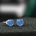 thumbnail image 3 of Gem Stone King 2.56 Ct Fancy Blue 925 Sterling Silver Stud Earrings for Women Men with Zirconia, 3 of 4
