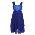 thumbnail image 2 of TiaoBug Kids Girls' Sequined Ballet Dance Gymnstics Leotard Irregular Chiffon Dress Lyrical Modern Performance Dancewear, 2 of 6