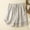 Gray, variant on NTACZA Cotton Linen Shorts Women Embroidered Drawstring Shorts Elastic Waist Boho Ladies Shorts L