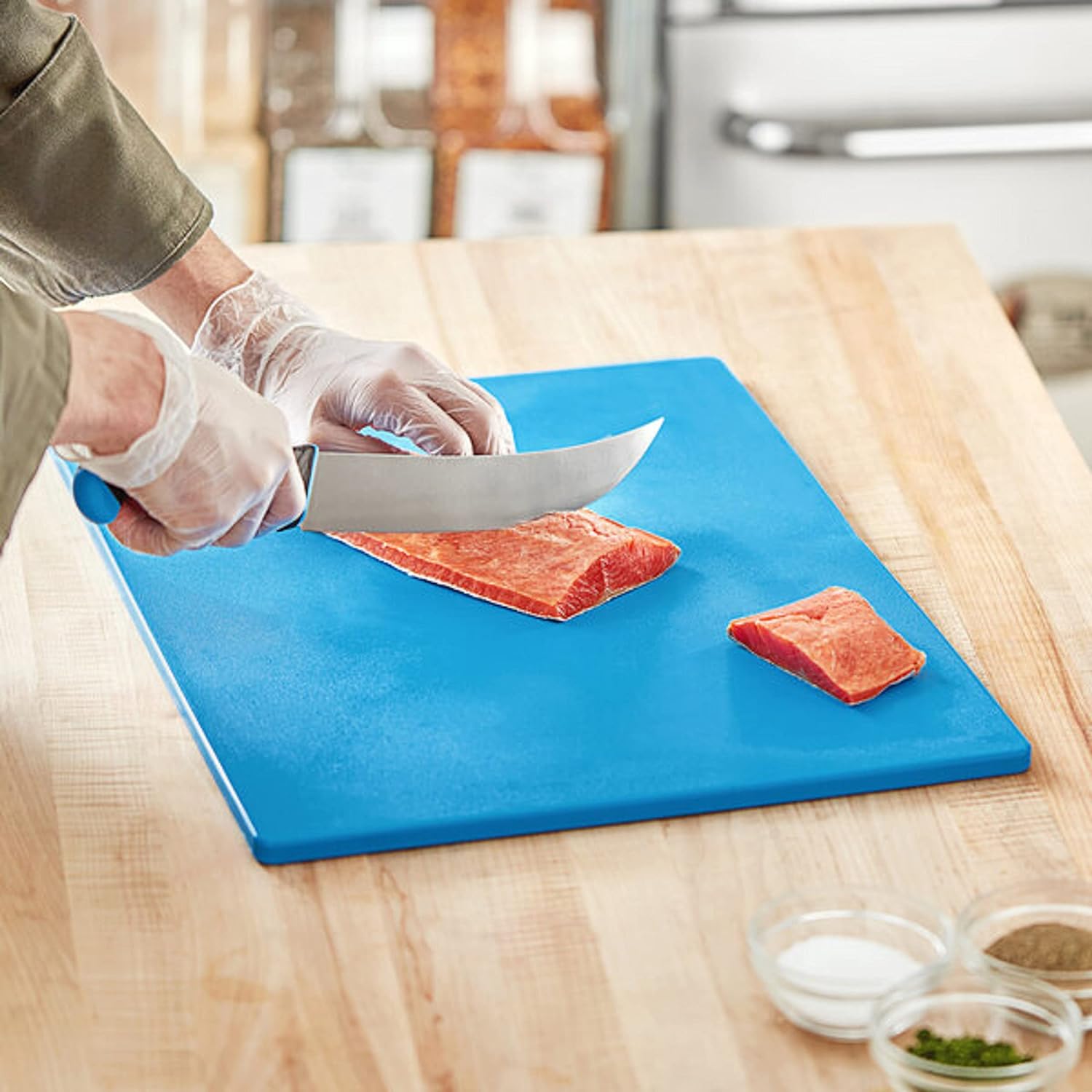 TrueCraftware- 20" X 15" X 1/2” Plastic Cutting Board for Kitchen Blue Color- Plastic Commercial Chopping Board Anti Slip Surface Chopping Food Cutting Mat for Meat Vegetables