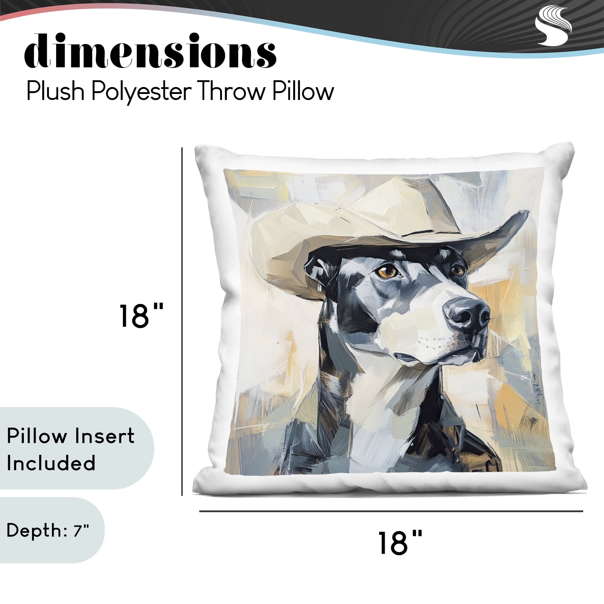 Stupell Industries Deputy Dog Cowboy Hat Decorative Printed Throw Pillow, design by Tina LeCour