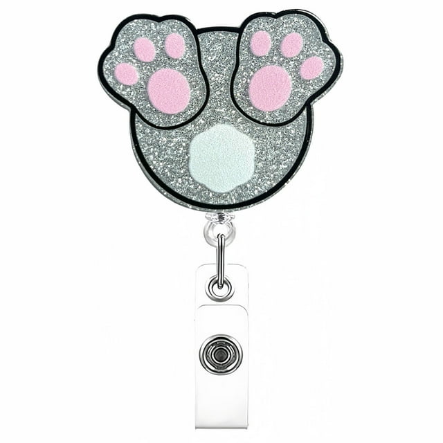 Bobine de Badge Rétractable Pailleté Accessoire à Languette Porte-Badge Acrylique Réutilisable Porte-Cartes d'Identité avec Clip pour Travail École Événements Fêtes et Plus Guirlande de Batterie pour Escaliers pour Fenêtres Ensemble
