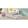 thumbnail image 6 of Newboti Furniture Full Size Platform Bed with Storage LED Headboard, Twin Size Trundle and 3 Drawers, White NO.75018, 6 of 16