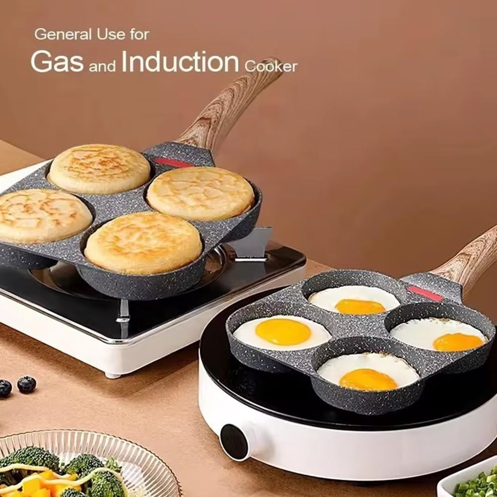 4 Hole Omelet Pan Burger Egg Pancake Maker Bakelite 2024A Frying Pan F4F3