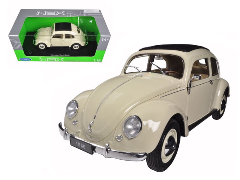 1950 Volkswagen Classic Old Beetle Split Window Cream 1/18 Diecast Model  Car by Welly