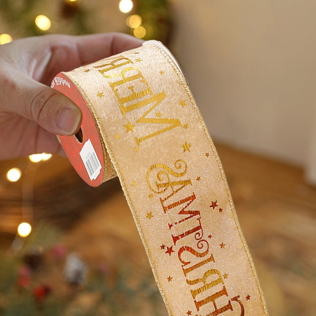Cagogo under $5 Christmas Ribbon, Christmas Ribbon Decoration Pendant, DIY Christmas Supplies Ribbon, Holiday Decorating Ribbon, Christmas Tree Decor Props, Festive Hanging Decorations