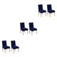 thumbnail image 4 of Juego de 2 fundas para sillas de comedor Injueey ajustadas textura de gama alta azul marino 2 piezas, 4 of 6