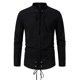 thumbnail image 3 of pstuiky camisa de manga larga para hombre, Top informal de manga larga con cuello alto y botones con cordón para hombre, de color liso y moderno camisetas de hombre xxl, 3 of 8