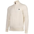 thumbnail image 2 of U.S. POLO ASSN. Jersey de punto para hombre con cuello alto, media cremallera y logotipo, algodón Blanco XL (X-Large), 2 of 3