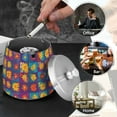 thumbnail image 4 of Yayeee Ashtray with Lid for Cigarette Smokeless Stainless Steel Home Ash Holder, Colorful Checkered Daisy, 4 of 7