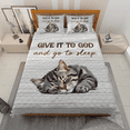thumbnail image 2 of Lotusprinthandmade Funny Cat God Christian Quilt Bedding Set (White Binding) 5 Sizes (Made in Vietnam) (55x60), quilt bedding set funny cat, 2 of 6