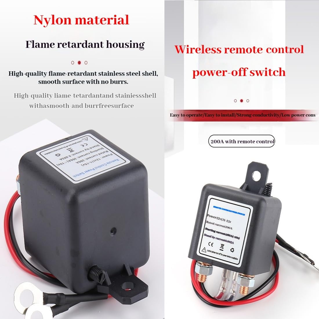 Wireless Remote Control Battery Relay Switch, 2026 New Battery Disconnect Switch with Two Control Anti-Theft Key Fobs & Warm-Up/Cool-Down, Remote Kill Switch for 12v Car Truck Rv Vehicle
