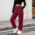 thumbnail image 2 of XUNKUSGA Women's Baggy Sweatpants Casual High Elastic Waist Cinch Bottom Sweat Pants Soft Comfy Solid Color Joggers Athletic Pants with Pockets and Drawstring M, 2 of 10