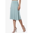 thumbnail image 3 of Women's PLUS Simple Foldover Stretch A-Line Flared Knee Length Skirt Comfy Stylish, 3 of 7