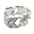 thumbnail image 3 of Boda nupcial plata / oro and rosa perla elástica con de imitación brazalete Plateado, 3 of 8