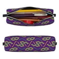 thumbnail image 2 of Haiem Carnival Masks and Beads Print Leather Pencil Case Art Supplies Case Zipper Pencil Pouch Stationery Storage Pencil Bag, 2 of 7