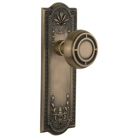Nostalgic Warehouse Meamis_Psg_238_Nk Mission Solid Brass Passage Door Knob Set - Brass