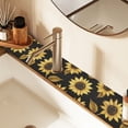 thumbnail image 2 of Yayeee Faucet Mat for Kitchen Sink 14.7" Diatomite Long Splash Guard Pad, Black Sunflower Pattern, 2 Pack, 2 of 7