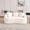 White, variant on Noble House Arlyn 65" Curved Loveseat Sofa with Pillows, Chenille Compact Compression Couch for Small Spaces, Orange