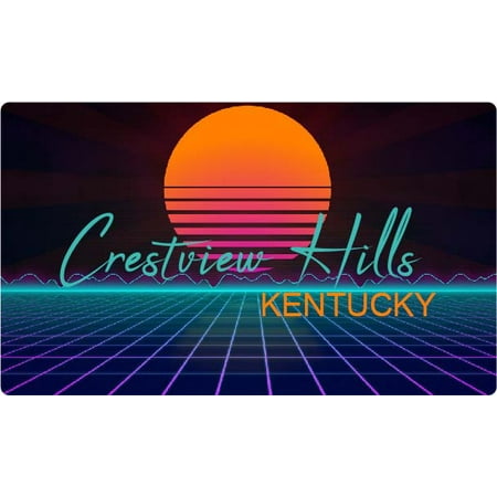 

Crestview Hills Kentucky 4 X 2.25-Inch Fridge Magnet Retro Neon Design