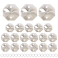 thumbnail image 1 of Paquete de 20 prismas octagonales de 2 agujeros de cristal, cristales colgantes de 14 mm/0.55 pulgadas para candelabros en casa/ventanas/jardín/DIY [Gris transparente], 1 of 7