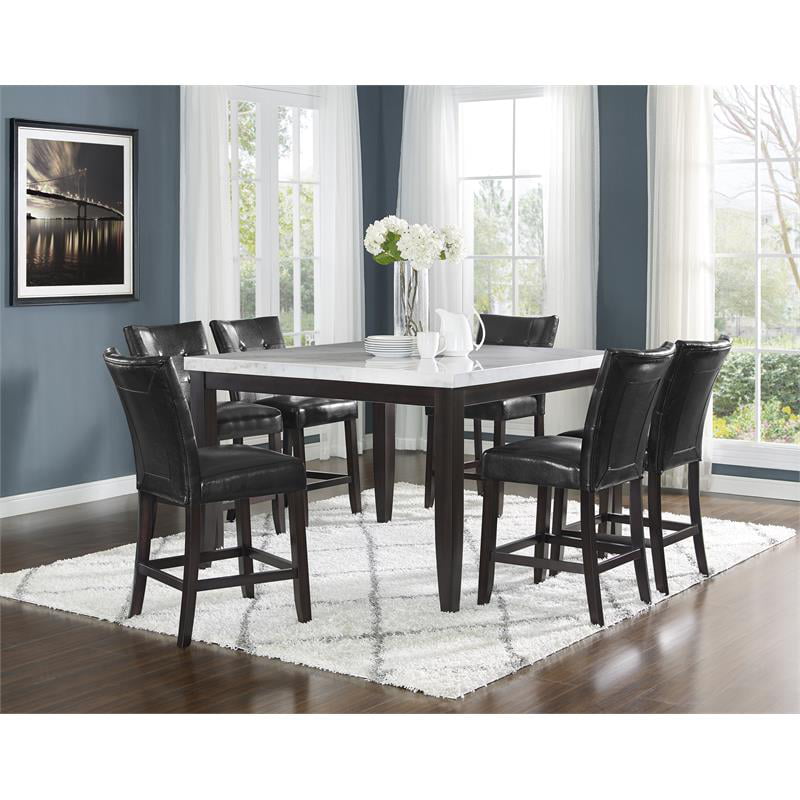 Francis Counter Height Square White Marble Dining Table - Walmart.com
