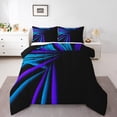thumbnail image 2 of Erosebridal Futuristic Abstract Bedding Full Comforter Set, Neon Gradient Down Comforter, Hippie Striped Decor, Reversible, 2 of 7