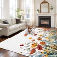 thumbnail image 2 of Large Area Rug 6'x9', Spring Floral Non-slip Runner Carpet for Living Room/Bedroom/Office, Watercolor Elegant Botanical Summer Outdoor Indoor Rectangle Area Rugs Floor Mat for Kitchen/Dining Room, 2 of 9
