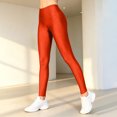 thumbnail image 3 of WLOMHUW Glossy Legging for Women Stretch Slimming Leg Athletic Leggings Lightweight Pants for Dance Orange M, 3 of 7