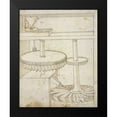 thumbnail image 2 of Martini, Francesco di Giorgio 20x24 Black Modern Framed Museum Art Print Titled - Folio 44: mill powered by horizontal wheel, 2 of 5