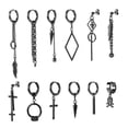thumbnail image 2 of Aretes colgantes Hombre y Mujer 12 Pzs Acero Inoxidable plateado unitalla IRONICO, 2 of 2