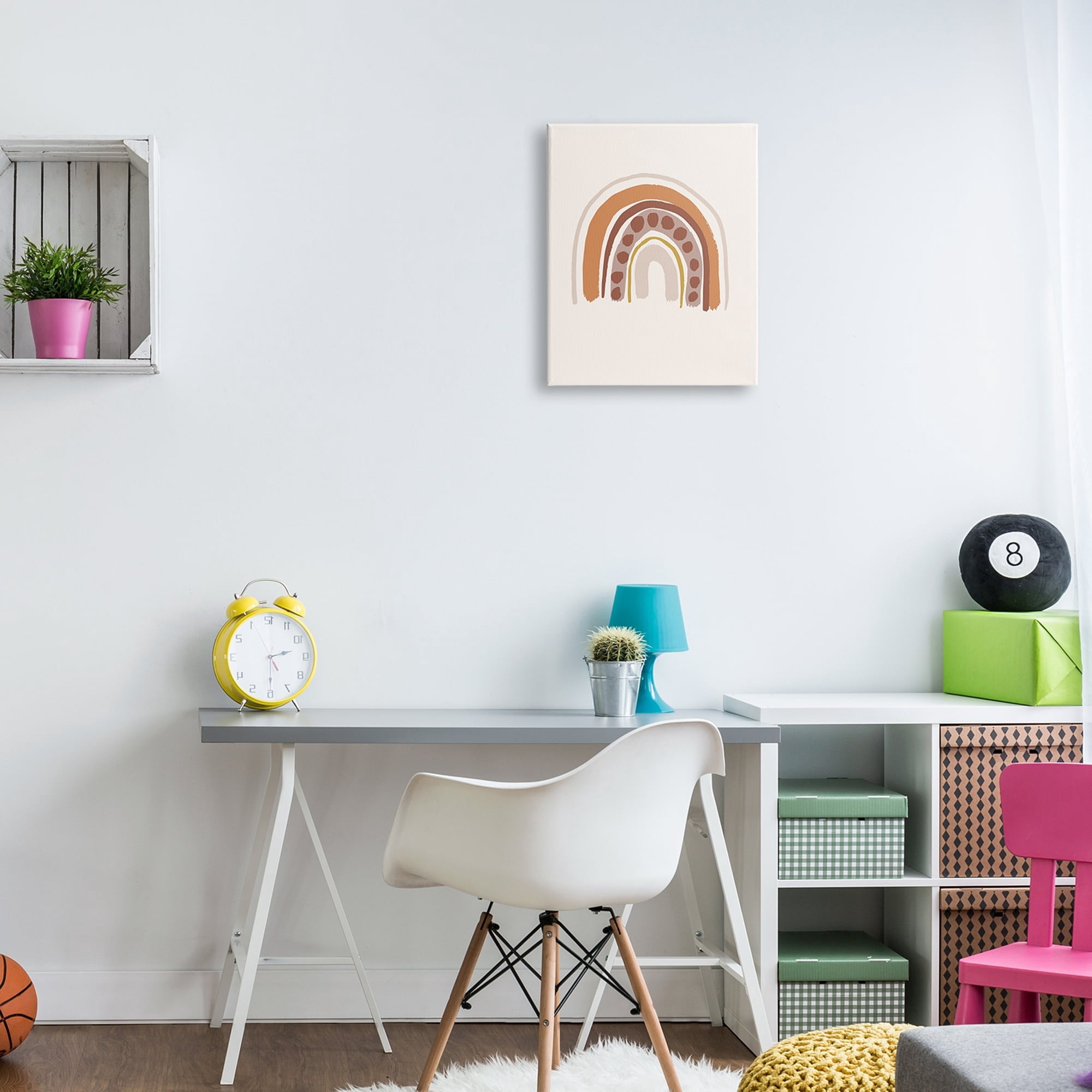 Stupell Industries Dotted Rainbow Striped Doodle Natural Earth Palette,24 x 30, Design by Caroline Alfreds